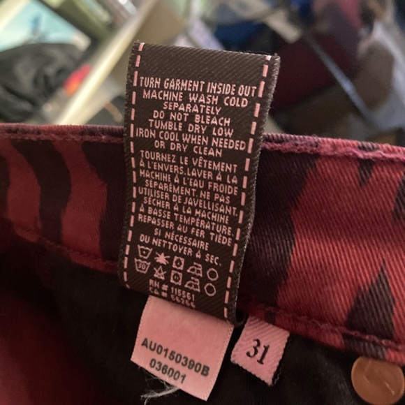 Red and Black Animal Print Jeans by Mankind - Picture 7 of 8
